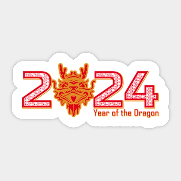 2024 Year of the Dragon, Hello 2024, New Years Eve Shirts, Chinese New Year 2024, Christmas Gifts 2023 Sticker by sarcasmandadulting